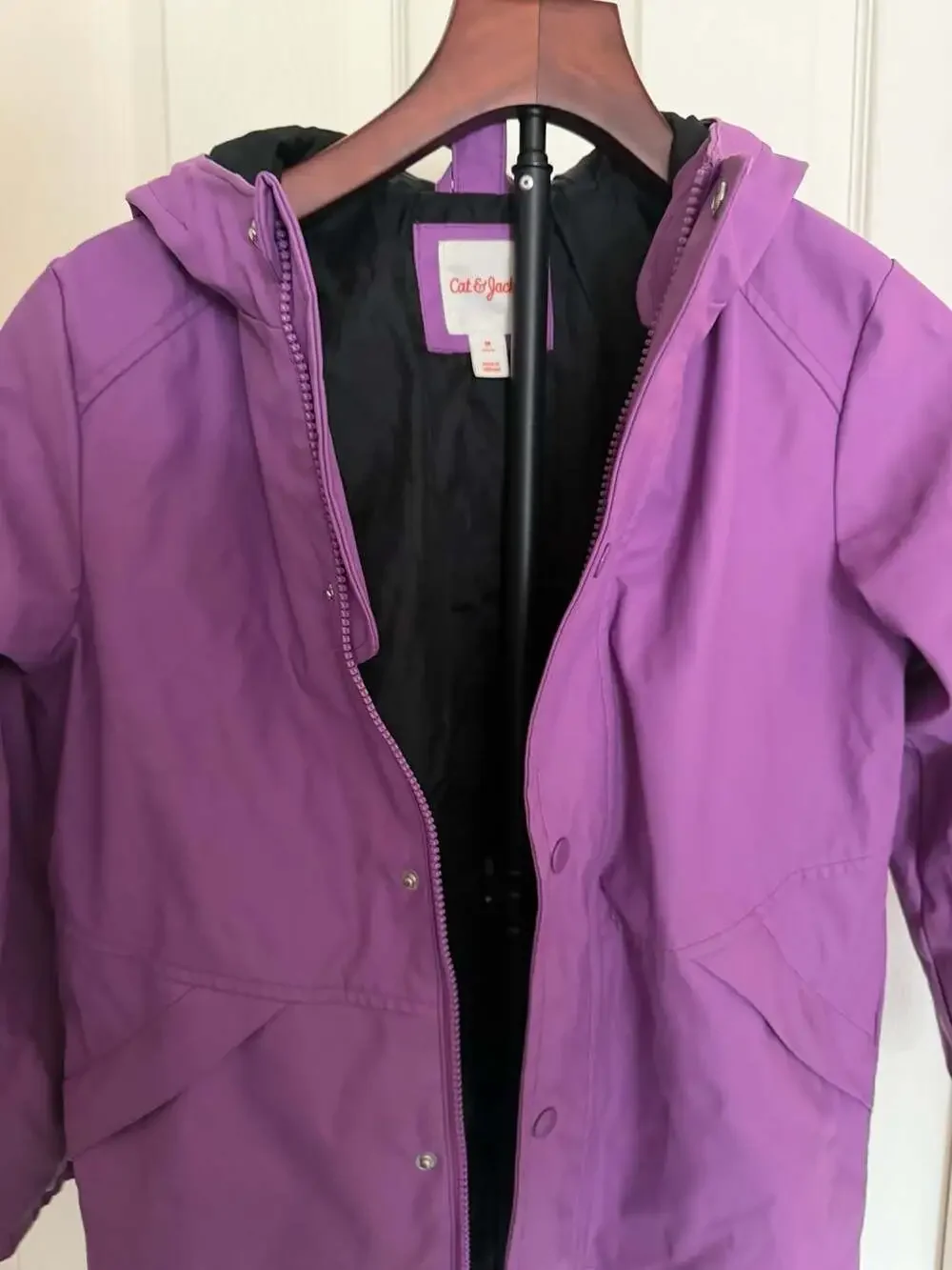 Cat & Jack Purple Hooded Rain Jacket Medium